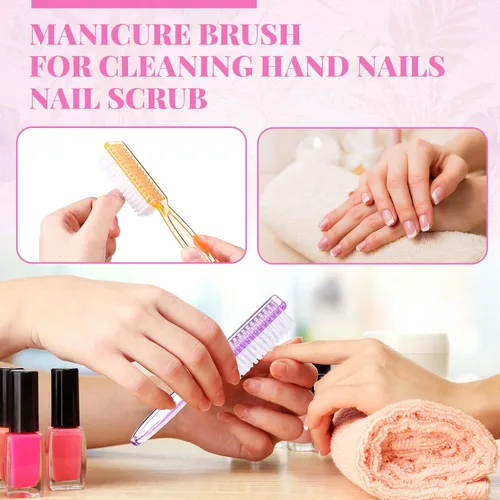 Vista 6 de Patelai - 12 cepillos de uñas a granel para limpiar el mango de uñas, cepillo de uñas colorido a granel para uñas de manos y pies, cepillos