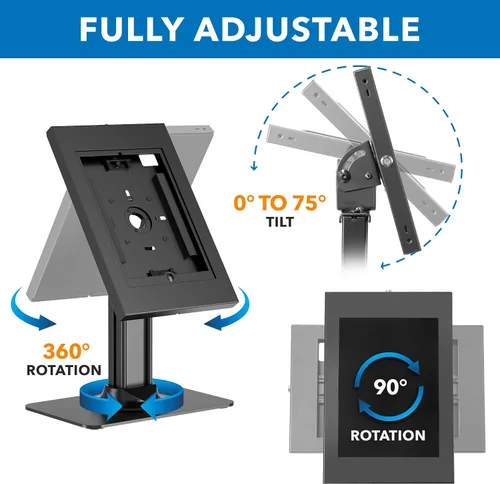 Vista 8 de Mount-It! Quiosco antirrobo para tableta, gabinete de tableta de encimera con bloqueo con base independiente, carcasa universal compatible con iPads