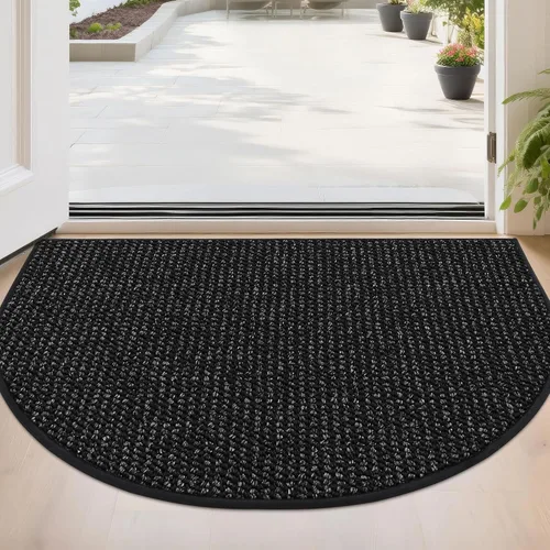 Vista 21 de BEQHAUSE Tapete Atrapa Suciedad para Puerta 17" x 30" Semicírculo Antideslizante Lavable Tapetes de Entrada Alfombras Absorbentes de Bienvenida