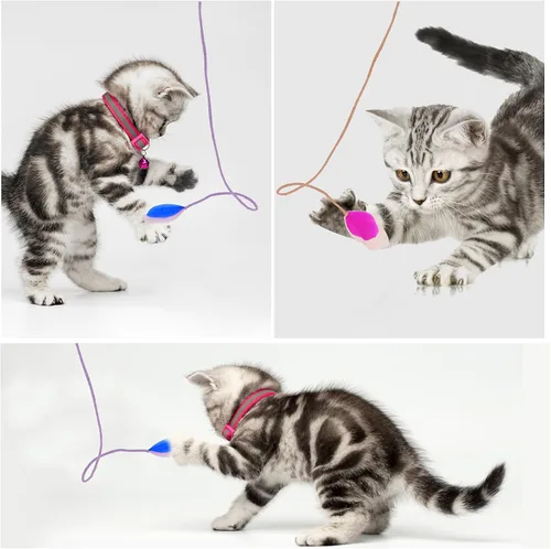 Vista 5 de simarro 3 piezas de juguetes de varita de plumas para gatos, juguete interactivo para gatos de interior y adultos, juguetes coloridos para gatos