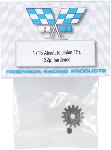 Vista 2 de Robinson Racing Productos Hardened 32P Absolute Pinion 15T RRP1715 Engranajes y diferenciales