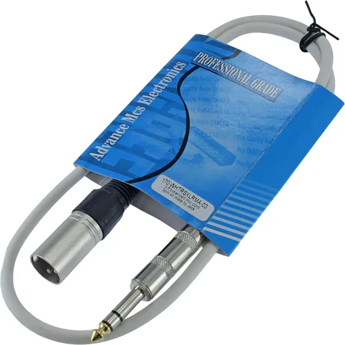Vista 8 de Cable Patch de Audio Pro XLR macho TRS de 1/4 pulgadas a 3 pines equilibrado y blindado (3 pies de largo, azul)