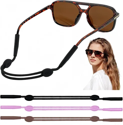Vista 9 de GZJ Correa deportiva para lentes, 3 unidades, ajustable, sin cola, para mujeres, hombres, niños, soportes para anteojos alrededor del cuello