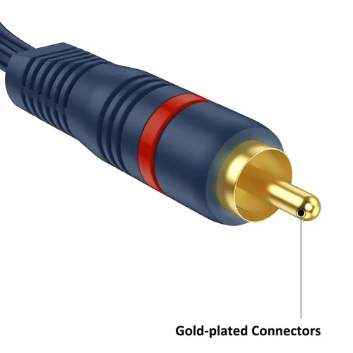 Vista 5 de RCA Splitter 1 macho 2 hembra, paquete de 2, cable divisor RCA Y cable de extensión adaptador de audio y video de 0.2M/0.65ft para altavoz