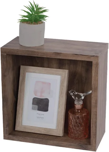 Vista 14 de Kiera Grace Juego de tres estantes flotantes cuadrados de madera de diseño rústico y atemporal Cubbi para el hogar, habitación y oficina, 5, 7 y 9