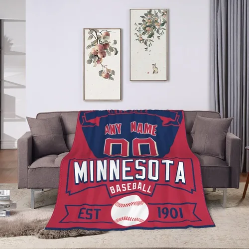 Vista 29 de Manta personalizada para cama, regalo para fanáticos del béisbol, manta de forro polar para invierno y verano, manta personalizada con nombre