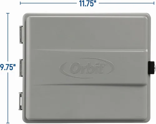 Vista 2 de Orbit rociador exterior impermeable con temporizador de riego gabinete para riego interior, Gris