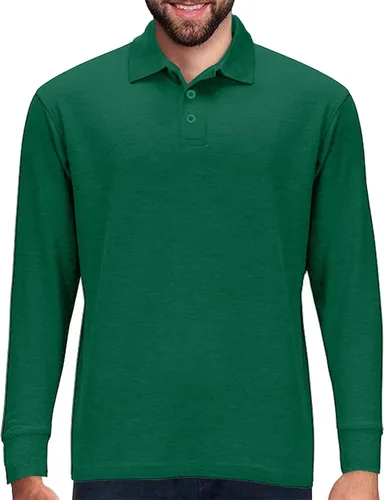 Vista 21 de Camisa estilo Polo de manga larga Premium Wear para hombre, camisa de golf de mezcla de algodón con cuello, solapa de 3 botones, resistente a