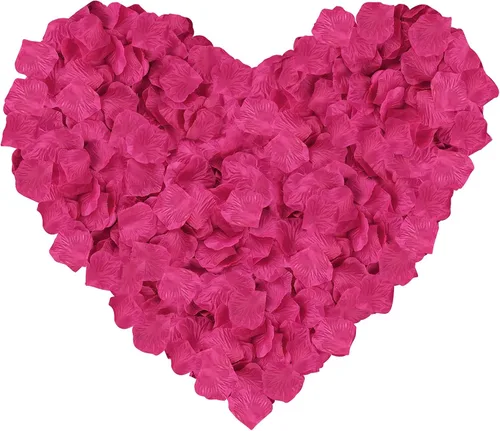 Vista 28 de 1000 pétalos de rosa de seda artificial, para decoración de bodas, fiestas