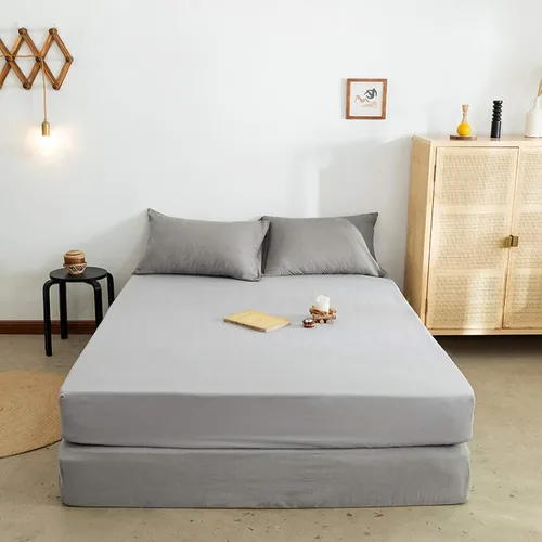 Vista 14 de FCLDESHOP Sábana bajera ajustable de algodón suave de color liso, protector de colchón antideslizante para habitación de huéspedes de hotel