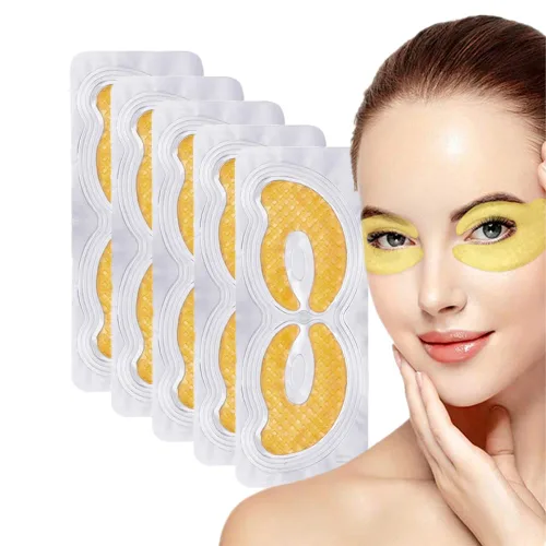 Vista 7 de Parches dorados de hidrogel para ojos, almohadillas de gel de colágeno para debajo de los ojos, reduce las arrugas, ojos hinchados, ojeras, bolsas