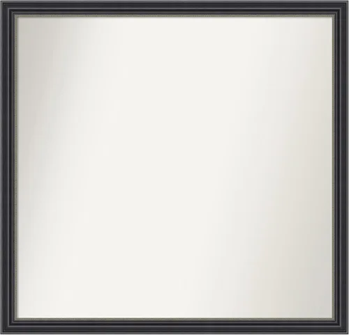 Vista 450 de Amanti Art Espejo de baño negro para sobre fregadero, 22 x 22 pulgadas, espejo de tocador cuadrado estrecho negro Avon, marco de madera casual