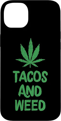 Vista 15 de Carcasa divertida para iPhone 16 Tacos y marihuana de marihuana envejecida