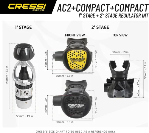 Vista 5 de Cressi AC2 / Compact & Octopus XS - Kit de regulador de buceo