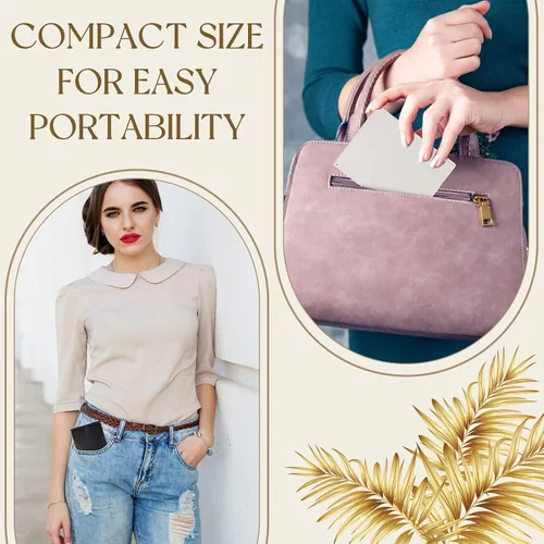Vista 4 de 4 piezas de espejo pequeño plegable de viaje, espejo compacto rectangular, espejo portátil de bolsillo, pequeño espejo plegable de maquillaje