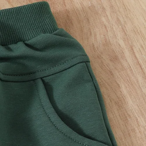 Vista 6 de HICItro Baby Girl Boy Clothes Four Leaf Clover Print Short Sleeve Pullover Sweatshirt Stretch Jogger Pant Spring Outfit
