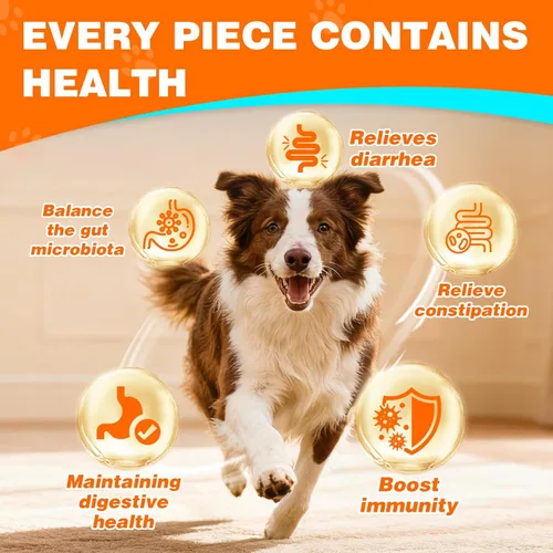 Vista 2 de Probióticos para perros, probióticos masticables y picor intestinal digestivo, probióticos para la piel, alivio de la picazón, diarrea, 50 tabletas