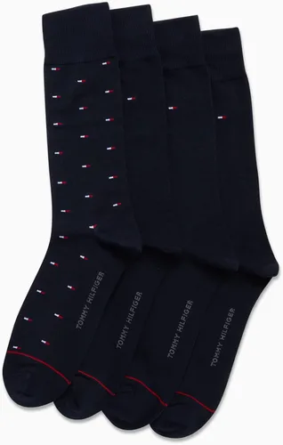Vista 4 de Tommy Hilfiger Calcetines de vestir para hombre, calcetines ligeros y cómodos (paquete de 4)