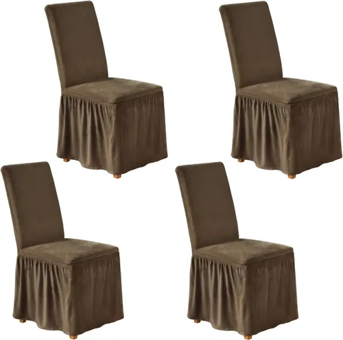 Vista 35 de NICEEC Fundas de silla de elastano para sillas de comedor, juego de 2 fundas de silla de comedor extraíbles con falda, fundas para sillas Parson