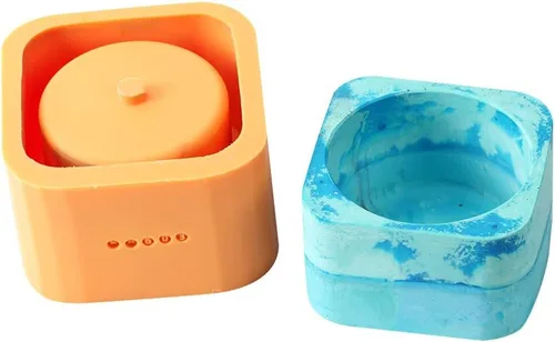 Vista 8 de NICOLE Molde de silicona para maceta, moldes de cemento para cenicero, moldes para plantas suculentas