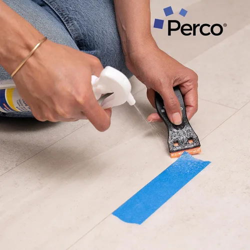 Vista 7 de Perco Removedor de Adhesivo Quitapegamento - ¡Nueva Fórmula Más Fuerte! - 3.3 oz con Raspador y Navaja de Plástico Spray Removedor de Pegamento