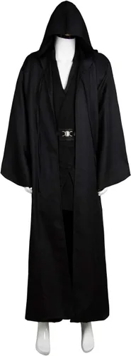 Vista 3 de Laku Disfraz de túnica para hombre, conjunto completo de túnica con capucha para Halloween, cosplay, conjunto de capa
