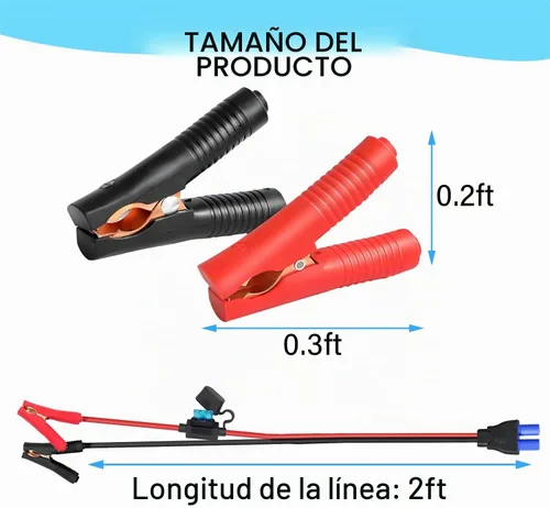 Vista 7 de Cable de Arranque EC5 de 10AWG con Abrazaderas de Batería, Clips de Cocodrilo de 12V a Conector EC5 Cable de Extensión de Carga para Arrancador
