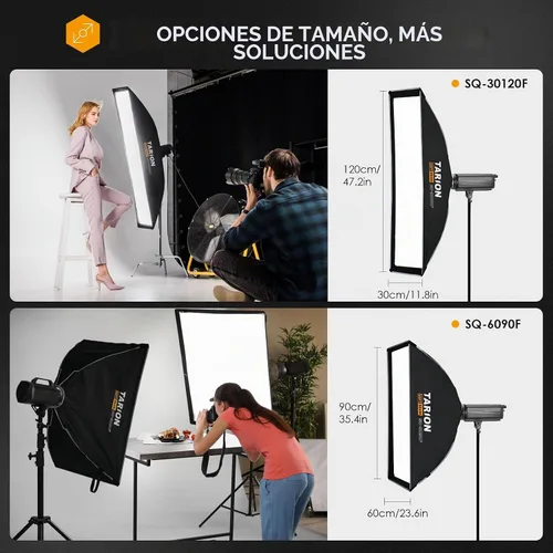 Vista 8 de TARION Softbeam SQ-30120F - Tira de montaje Bowens de liberación rápida