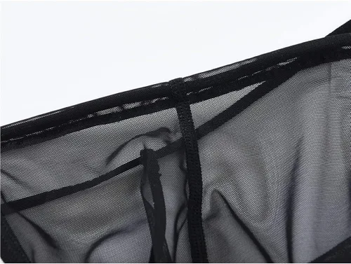 Vista 3 de TANBOM Tanga para hombre, con espalda en Y, de tiro bajo, transpirable, cómoda, de nailon, con bolsa