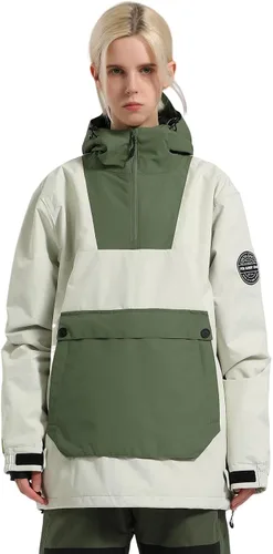 Vista 10 de GSOU SNOW - Chaqueta de esquí para mujer, abrigo de nieve, impermeable, cortavientos, chaqueta de snowboard, aislada, cálida, para invierno