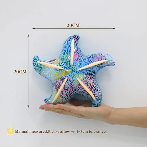 Vista 4 de Juguete de peluche de estrella de mar, animales marinos, animales marinos, linda decoración de habitación de playa y océano costero