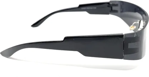 Vista 4 de WD Shades - Gafas de sol envolventes sin montura futuristas de moda para mujeres y hombres, para cosplay Cyberpunk