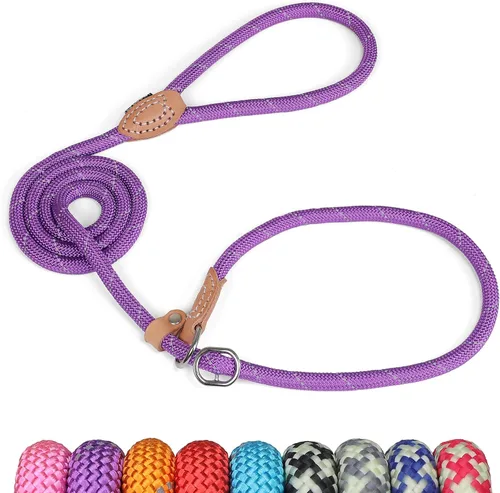 Vista 10 de Grand Line Correa antideslizante para perro, correa de entrenamiento para perro sin tirones con cuerda reflectante de 5 pies, duradera y sin collar