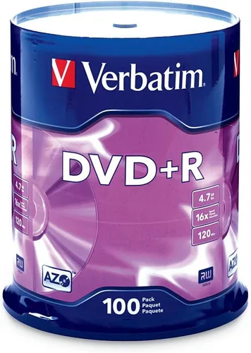 Vista 4 de Verbatim Discos DVD+R en Blanco Tinta AZO 4.7GB 16X Discos Grabables - Paquete de 25 Discos