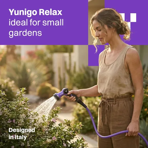 Vista 2 de RELAX Manguera de jardín púrpura expandible de 50 pies, diseño ligero sin torceduras con acoplamientos de aluminio duraderos, boquilla rociadora