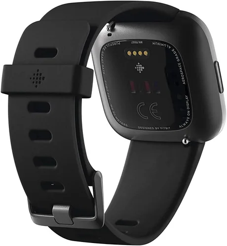 Vista 4 de Fitbit Versa 2 Smartwatch Carbon (negro) con bandas de bonificación (Oliva)