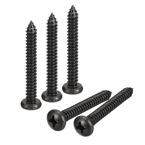 Vista 13 de uxcell Tornillo autorroscante Phillips de cabeza plana de 1/4 x 1, 25 piezas - Tornillo de madera de cabeza redonda de acero inoxidable 304