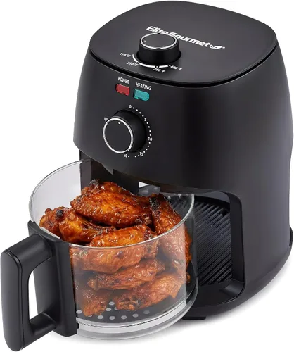 Vista 9 de Elite Gourmet EAF2612D Freidora de aire caliente personal de 2.1 cuartos de galón, compacta para ahorrar espacio, programable, cocina saludable sin