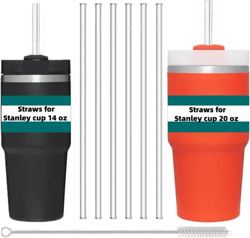 Vista 12 de Paquete de 4 popotes de repuesto Tritan para vaso Stanley de 20 onzas y 14 onzas