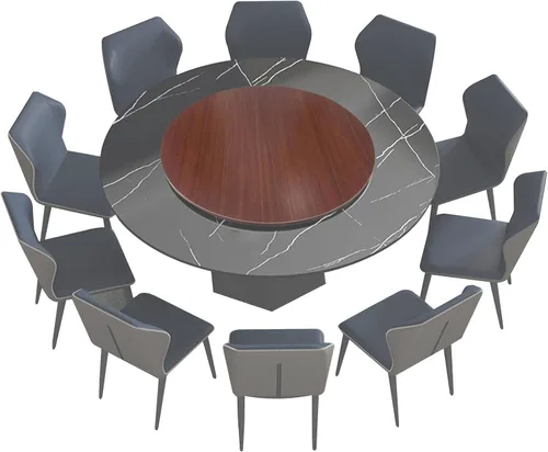 Vista 10 de Tocadiscos de madera grande Lazy Susan, Lazy Susan - Plato giratorio de madera de 28 pulgadas/32 pulgadas, plato de servicio giratorio redondo