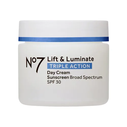 Vista 7 de No7 Lift & Luminate Crema facial de triple acción, sin fragancia, hidratante facial con SPF 30, formulada con péptidos de colágeno