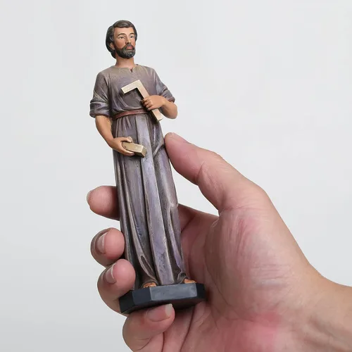 Vista 5 de BC - Estatua católica de San José del trabajador, figura de San José de 6 pulgadas de alto, guía y protección para familiares y viajeros, regalos
