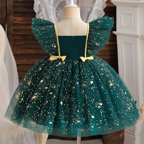 Vista 3 de Nileafes Vestido de princesa de tul para niñas pequeñas, vestido tutú de fiesta
