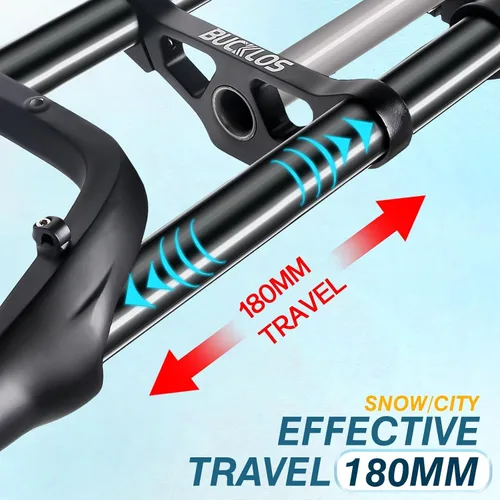 Vista 4 de BUCKLOS 20 pulgadas 4.0 Fat Tire Bike Suspension Tenedor, 7.087 in Travel 5.315 in Spacing Hub 0.354 in QR Ebike Oil MTB Fat Fork, Doble Corona