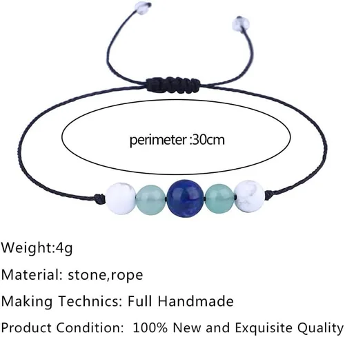 Vista 7 de Caiyao Pulsera de cristal curativo para mujeres y hombres, pulsera de cuentas de cristal curativo con ojo de tigre, amatista de 7 chakras, pulsera