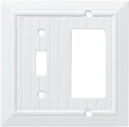 Vista 14 de Franklin Brass Beadboard Clásico (Paquete de 1) Cubierta Decorativa para Interruptor de Luz Blanco Puro Placa de Pared de 2 Posiciones