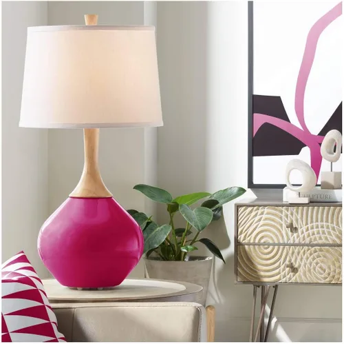 Vista 15 de Color + Plus Wexler 31" White Shade Mellow Coral Pink Table Lamp