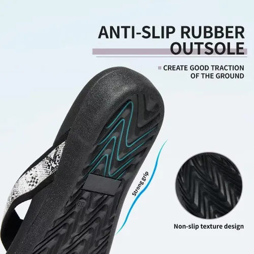 Vista 5 de Sandalias ortopédicas para mujeres, sandalias de fascitis plantar para pies planos con soporte de arco estilo pata de gallo, sandalias para caminar