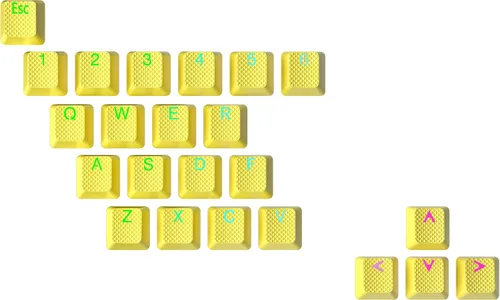 Vista 12 de Ranked Juego de teclas de goma Double Shot translúcido Perfil OEM para teclado mecánico para juegos (negro, 23 teclas)
