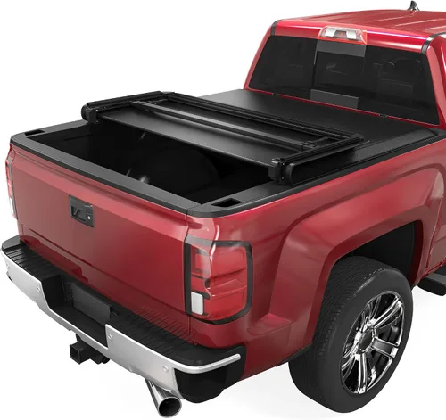 Vista 10 de OEDRO FRP Cubierta Tonneau Rígida de Triple Pliegue Compatible con Chevy Silverado 1500 y GMC Sierra 1500 2007-2013 Nuevo Estilo de Carrocería Cama